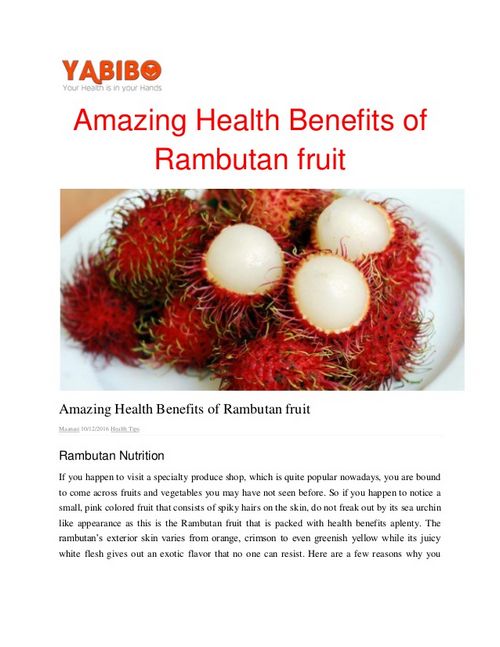 Rambutan Fruit Benefits 